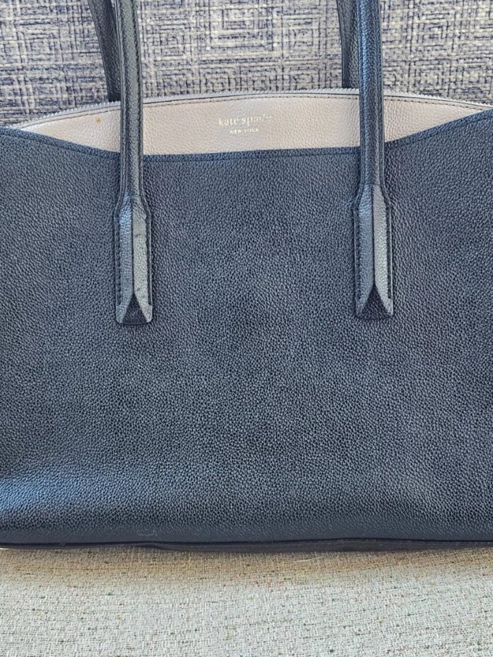 Kate Spade New York Women Handbag Black Leather Shoudler Bag W/ Laptop Sleeve